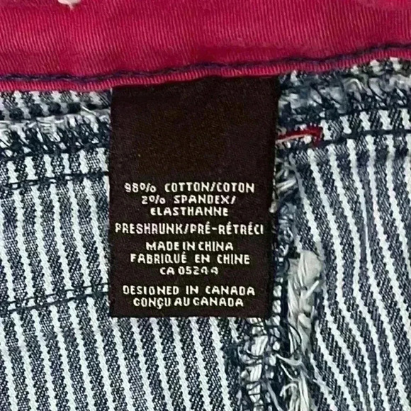 COTTON‎ GINNY ladies jean capri size 9 - blue and white striped - Picture 13 of 13